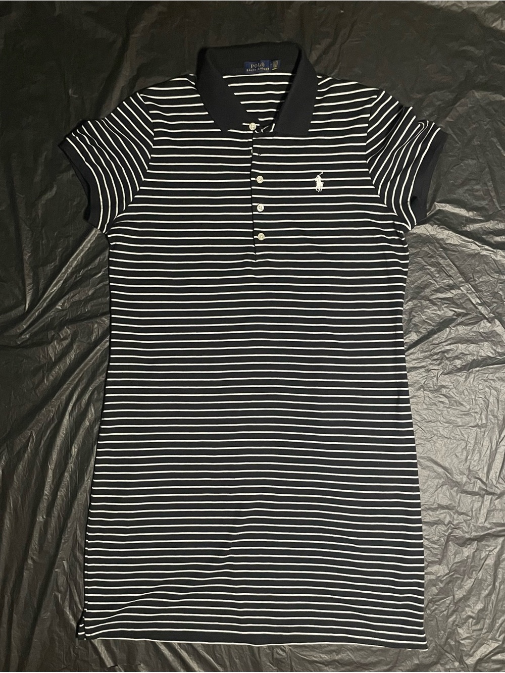 Ralph Lauren Navy & White Striped Polo Mini Dress